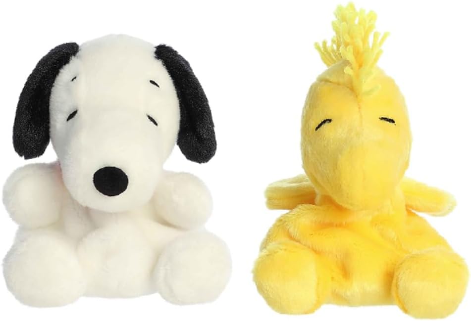 Aurora Peanuts Palm Pal - Paquete de 2 piezas de felpa, Snoopy y Wo...