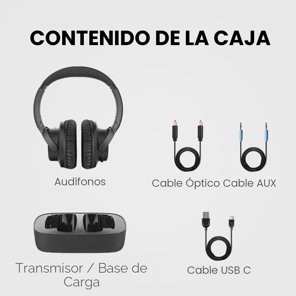 Avantree Ensemble - Auriculares inalámbricos para ver TV para perso...