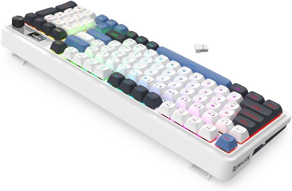 Redragon K719 Teclado inalámbrico para juegos con junta con pantall...