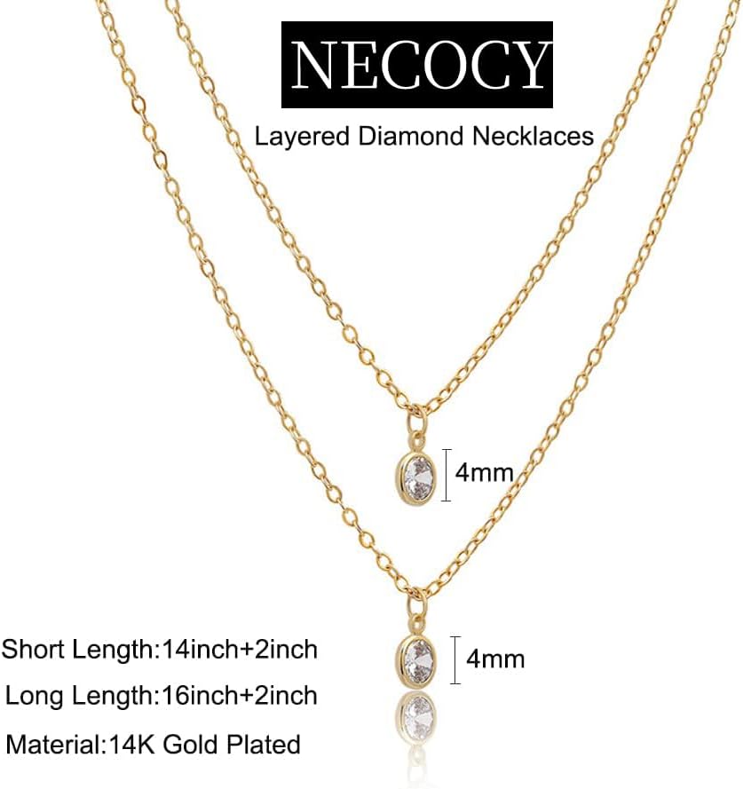 NECOCY - Collares delicados chapados en oro de 14k\/plata con circo...