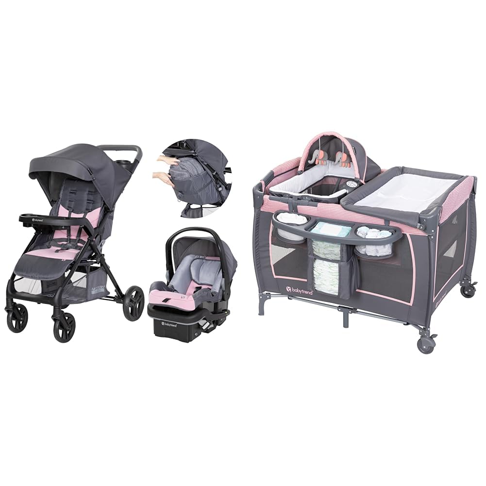 Baby Trend Sistema de viaje Passport Cargo de bambú rosa con moisés...