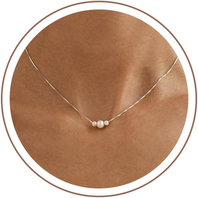 Decholly - Collares de perlas doradas para mujer, a la moda. Collar...