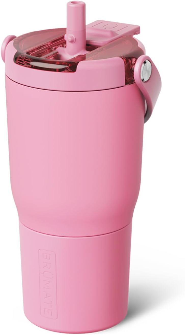 BrüMate Resa Flip - Vaso de viaje de 35 onzas con popote abatible c...