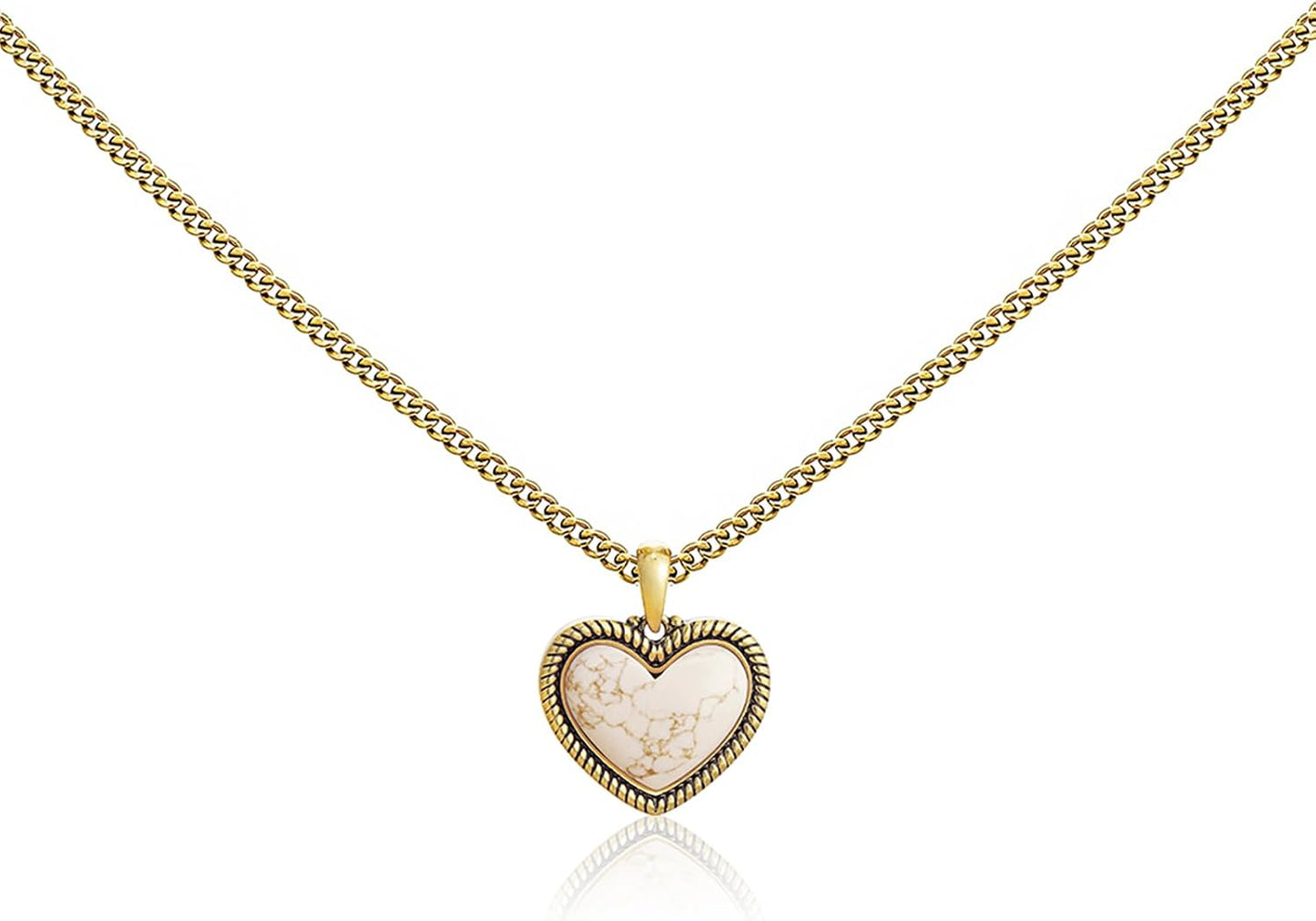 Collar con colgante de corazón vaquero de turquesa de Montana West...