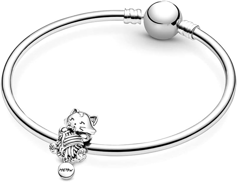 EZ Tuxedo Colgante de plata de ley 925 con diseño de gatito e hilo...