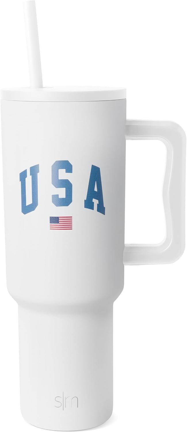 Simple Modern - Vaso de 1,2 l con asa y tapa con pajita, botella de...