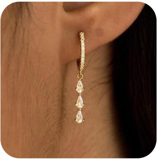SELFROSE Aretes colgantes de oro para mujer, joyería de graduación,...