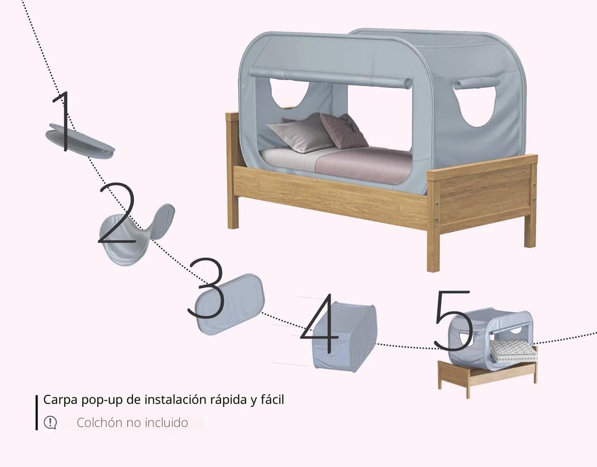 Skywin TidyFriend - Tienda de campaña para cama doble, toldo de pri...