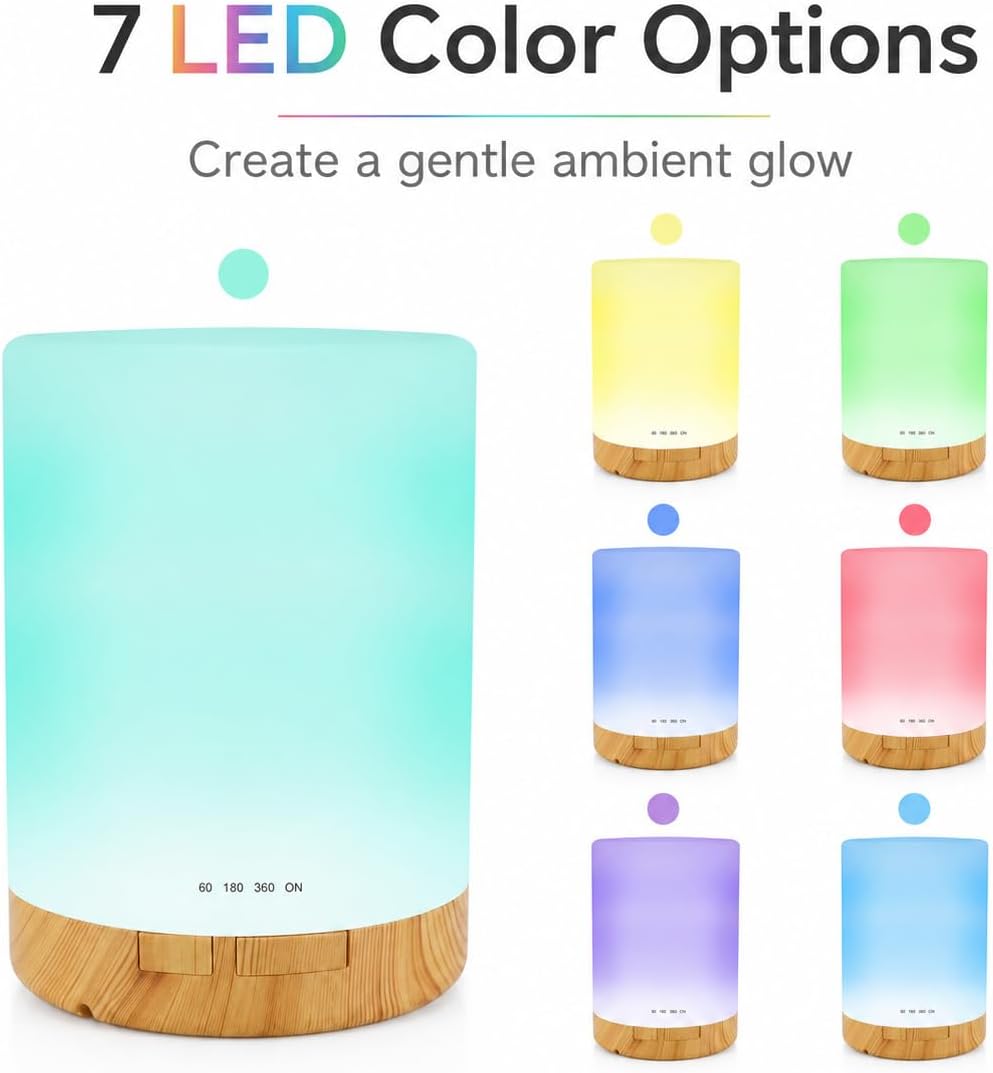 Humidificador Cilvenx de 300 ml con temporizador para dormitorio, v...