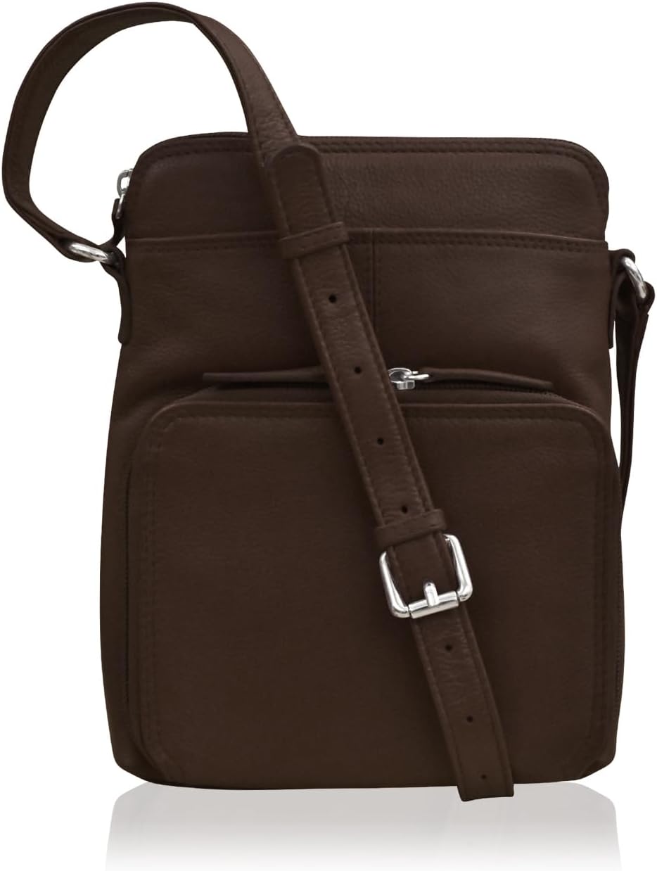 ili New York Bolsos cruzados de cuero genuino para mujer, organizad...