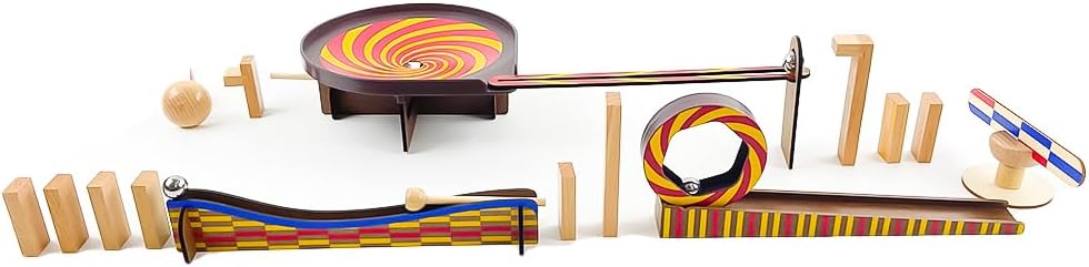 DJECO 35643 - Juego de construcción de dominó de madera, 45 piezas