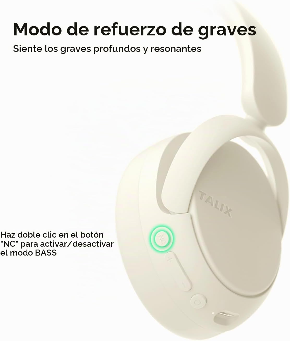 TALIX H30 Auriculares híbridos con cancelación activa de ruido, 110...