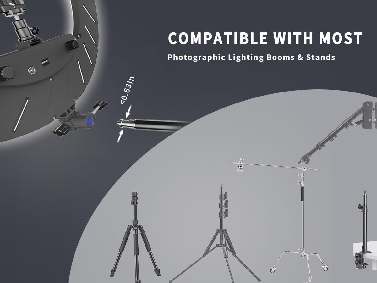 Bzyltrux Kit de luz de anillo de 18 pulgadas, 55 W sin soporte