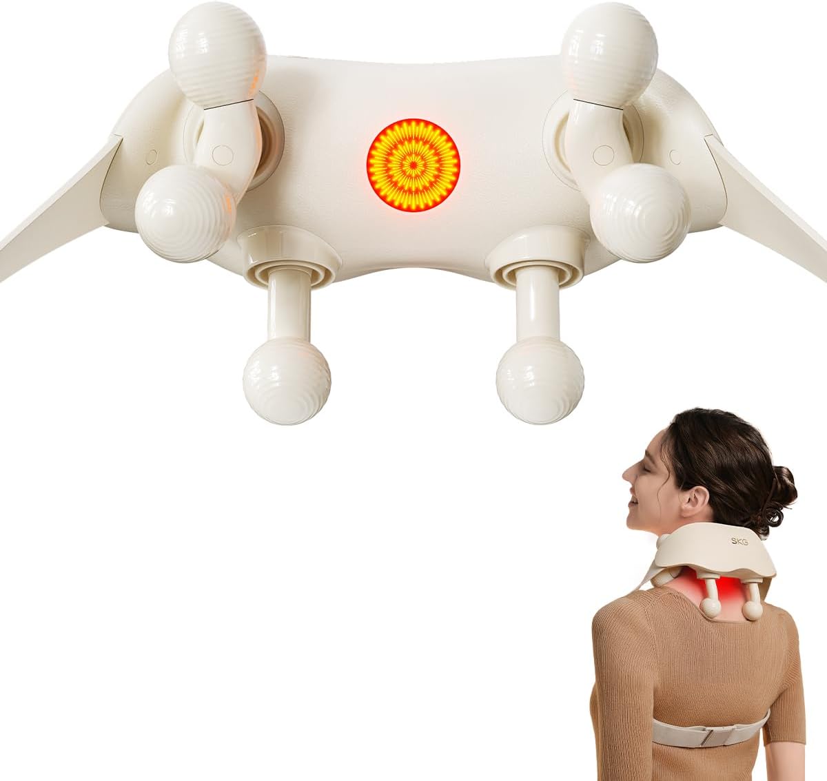 SKG HS500 FSA - Masajeador de cuello inalámbrico con calor para ali...