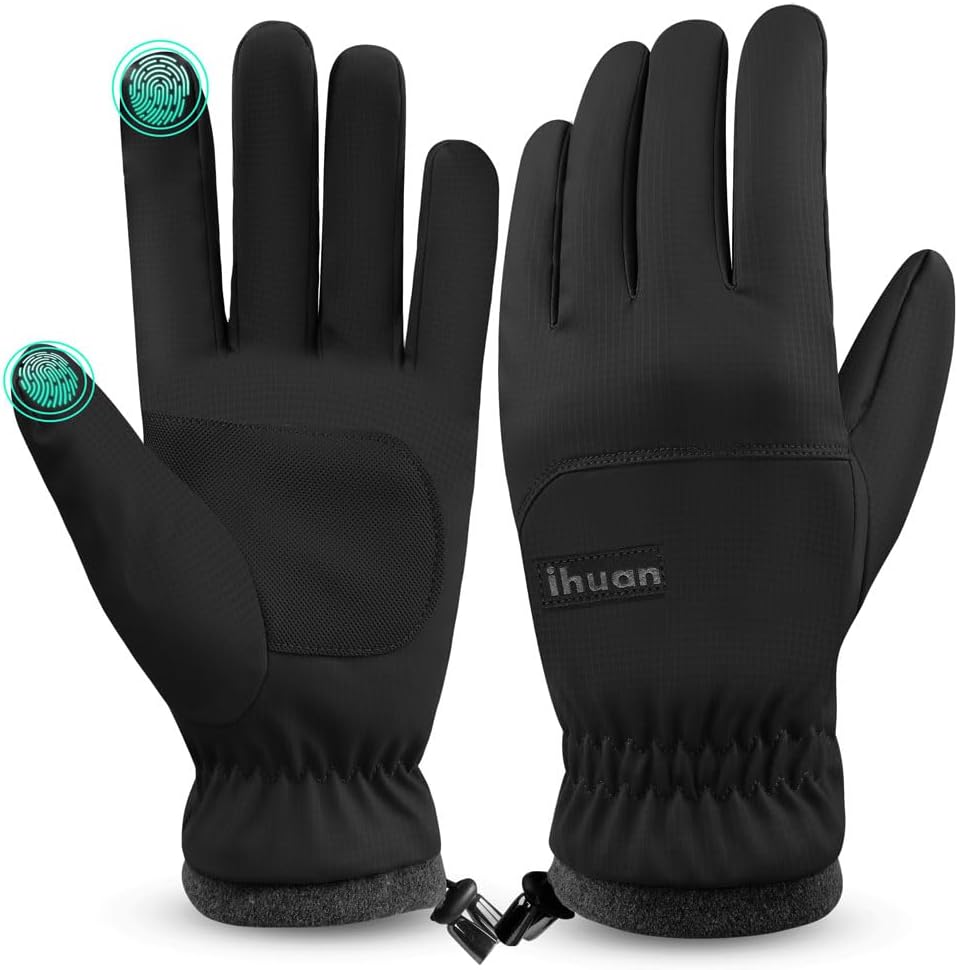 ihuan Guantes de invierno impermeables para hombre y mujer, guantes...