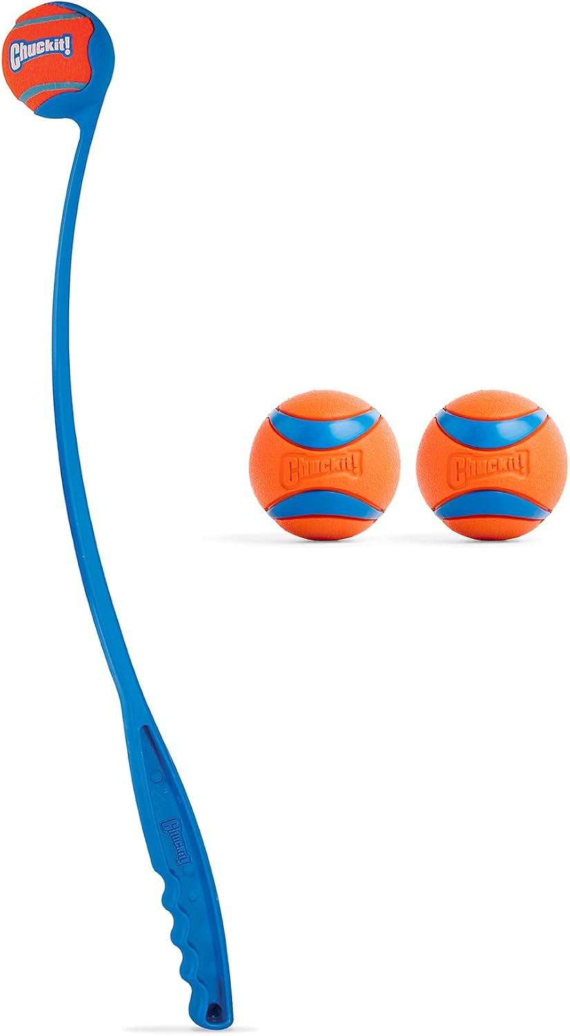Chuckit! Paquete de pelota y lanzador Ultra para perros clásico 26M...