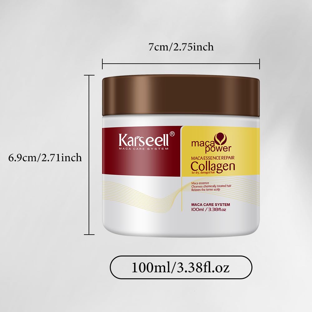 Karseell 100ml 3.38floz Tratamiento capilar de colágeno con aceite...