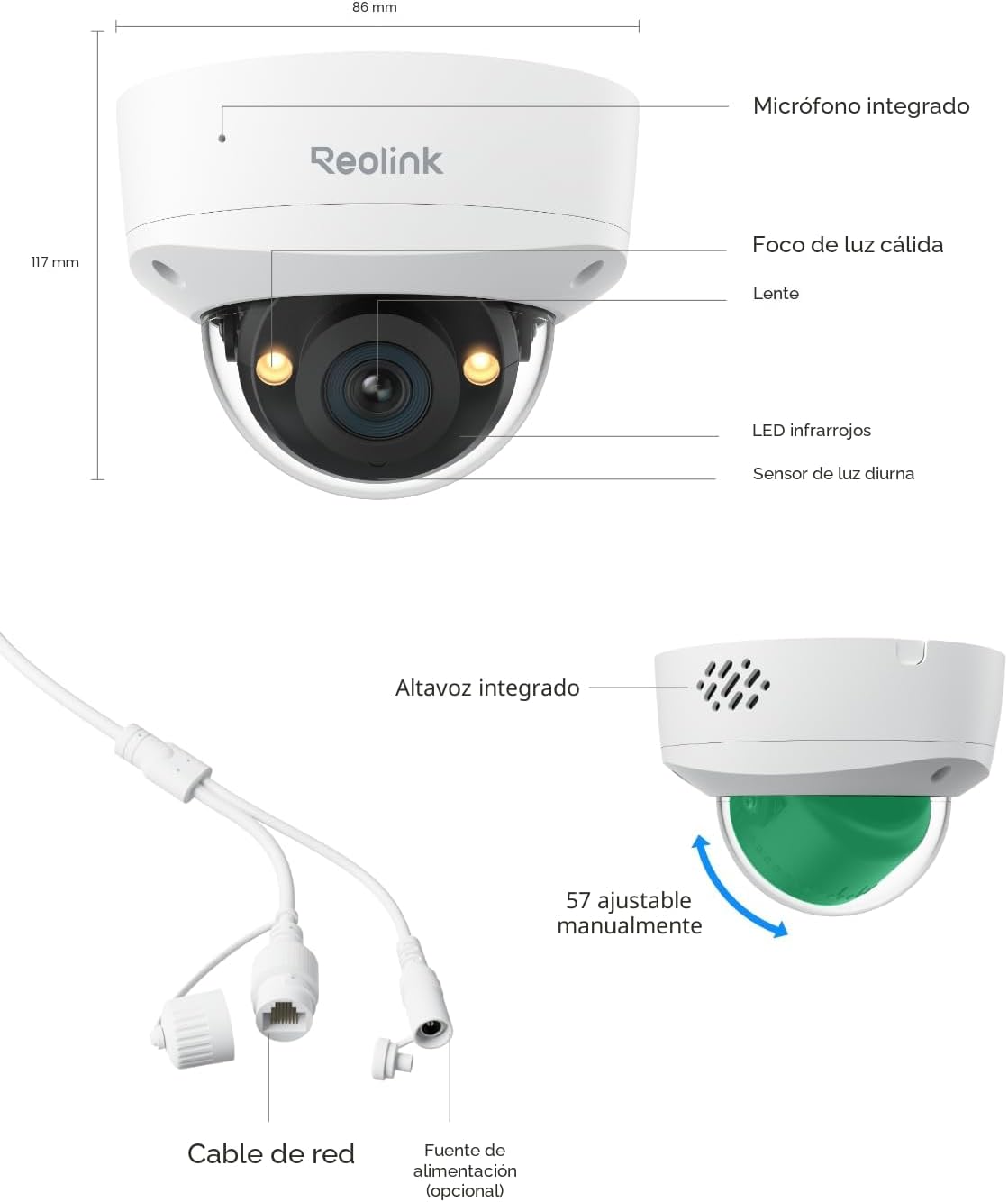 REOLINK RLC-1240A Primera cámara de seguridad PoE a prueba de vanda...
