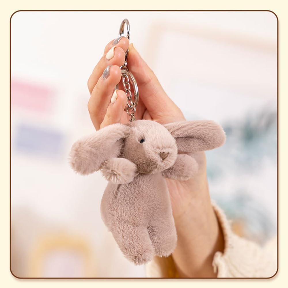 Miokkley Lindo llavero de peluche de conejo para mochila, mini llav...