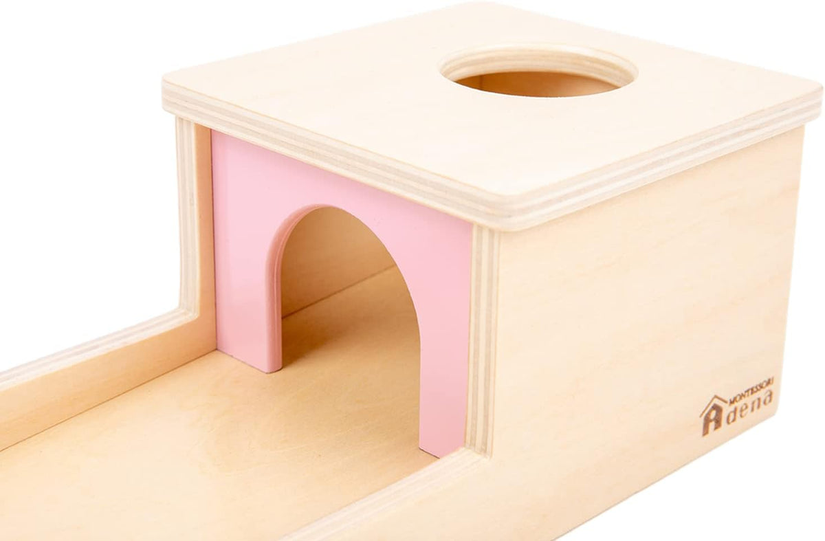 Adena Montessori Caja de permanencia de objetos con bandeja y tres...