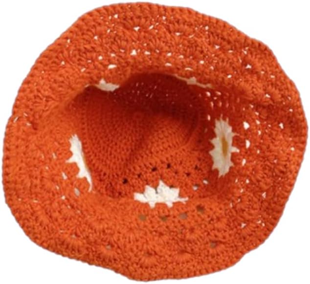 HCBLWY Sombrero de pescador de ganchillo hecho a mano, plegable, go...