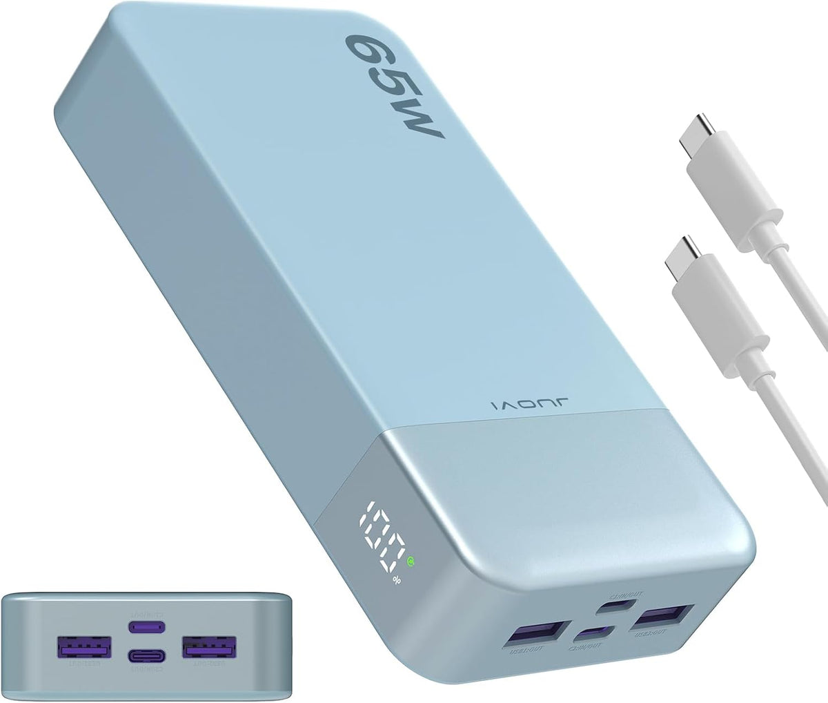 JUOVI Cargador portátil de 65 W para portátil Power Bank 20000mAh |...