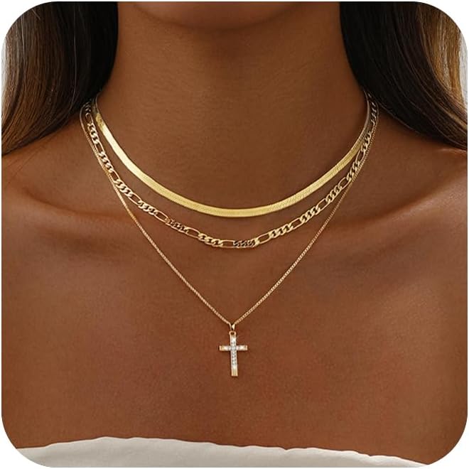 Remmocy Collar de Oro para Mujer Chapado en Oro de 14K Collar de Ba...