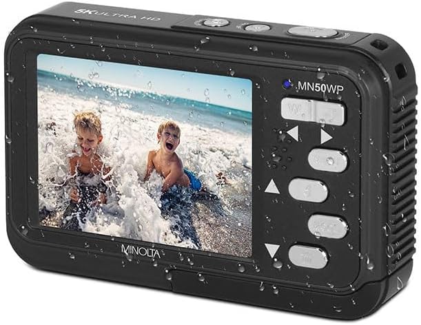 Minolta Cámara digital subacuática de 48 MP: video Ultra HD 5K, enf...