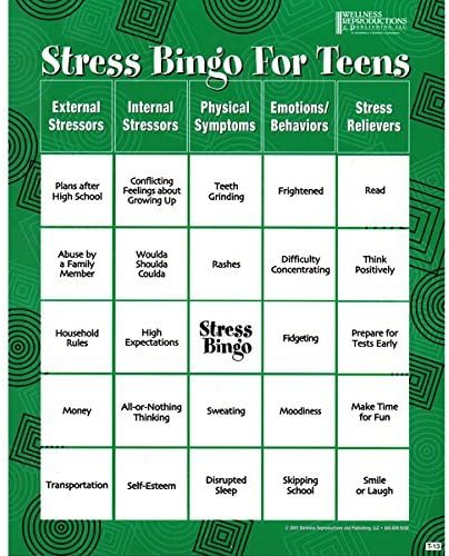 Stress Bingo para adolescentes: un juego atractivo y educativo sobr...