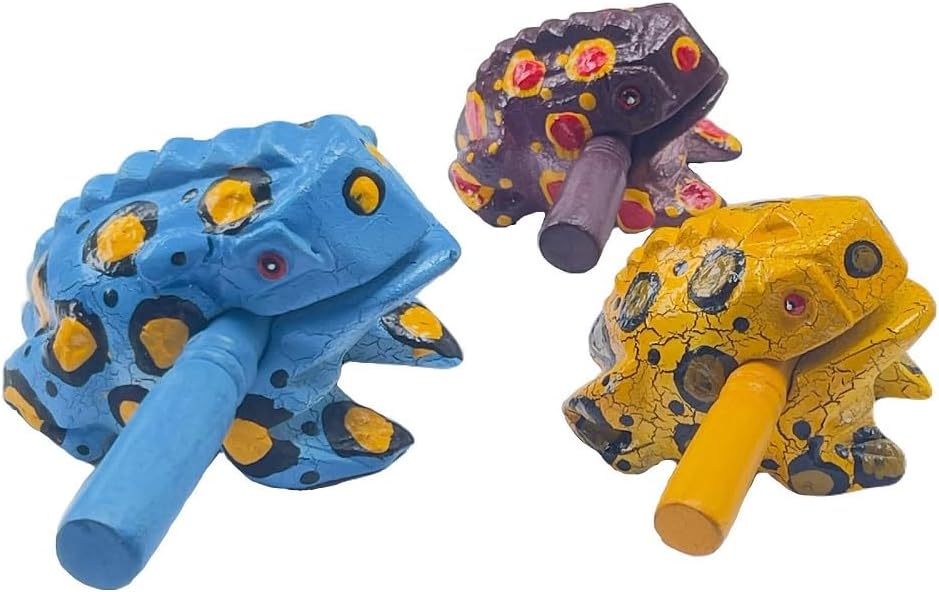 Guiros - Juego de instrumentos musicales de rana de madera de percu...