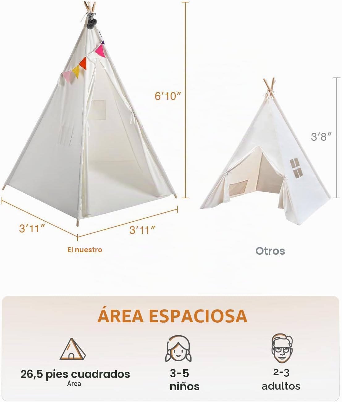 CO-Z Tienda de campaña para niños más grande de 85 pulgadas de alto...