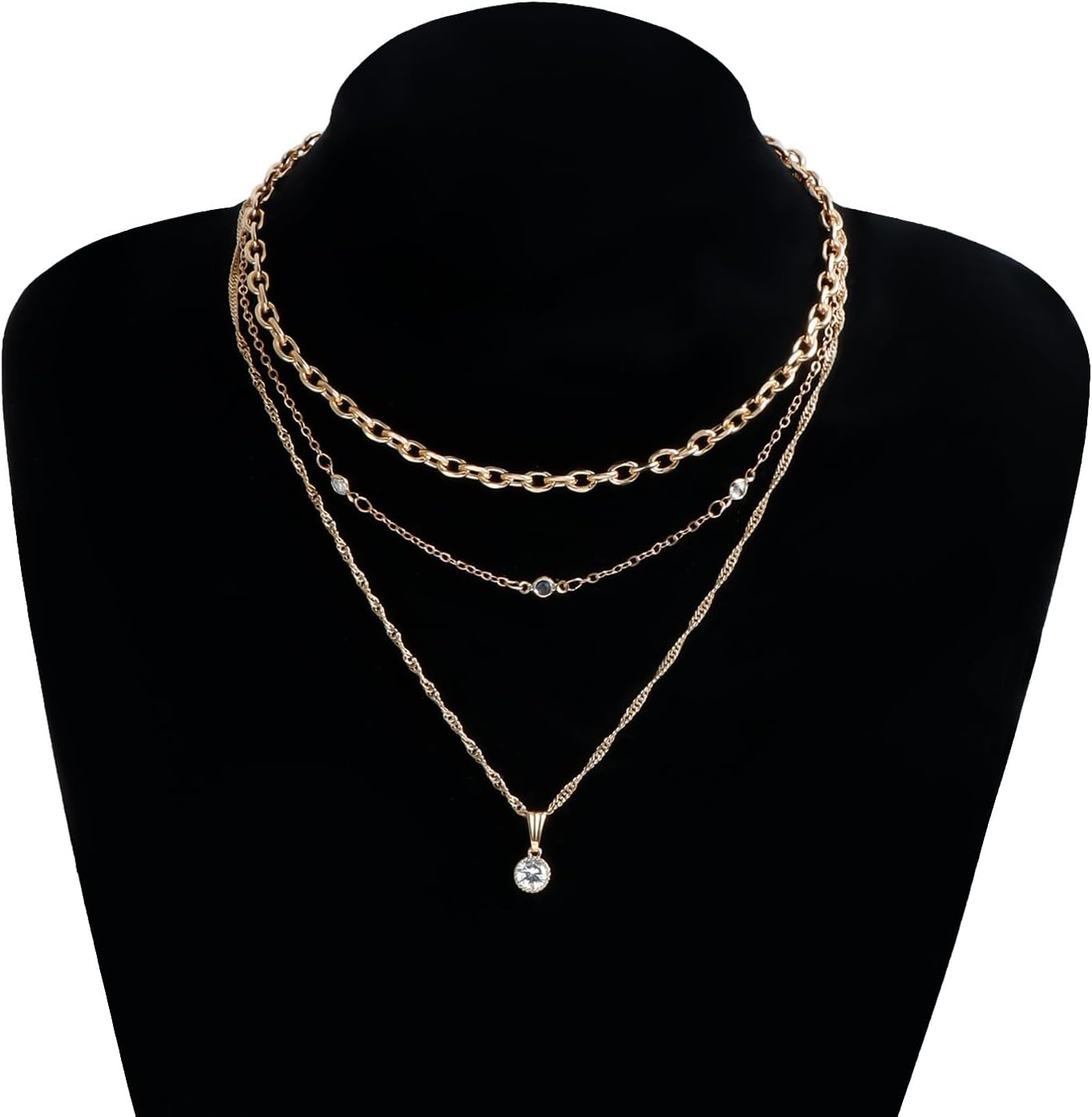 Gargantilla gruesa de oro para mujer, collar de declaración platead...