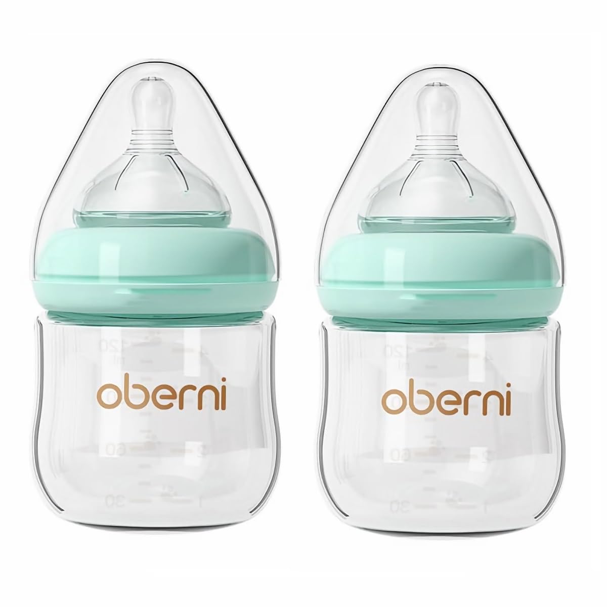 Oberni Biberones de cristal, biberón anticólico para lactancia mate...