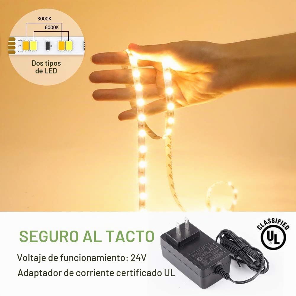 Novostella Tira de Luces LED Blanca Sintonizable de 40 pies, 1344 L...