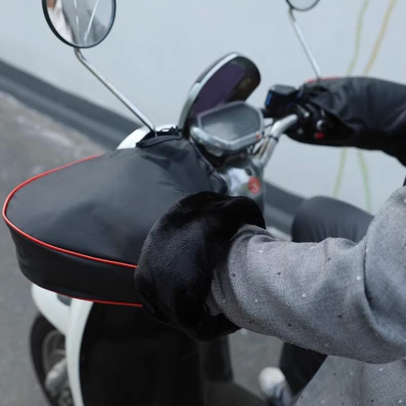 HKSICHENGKEJI Guantes de manillar de felpa para motocicleta, guante...