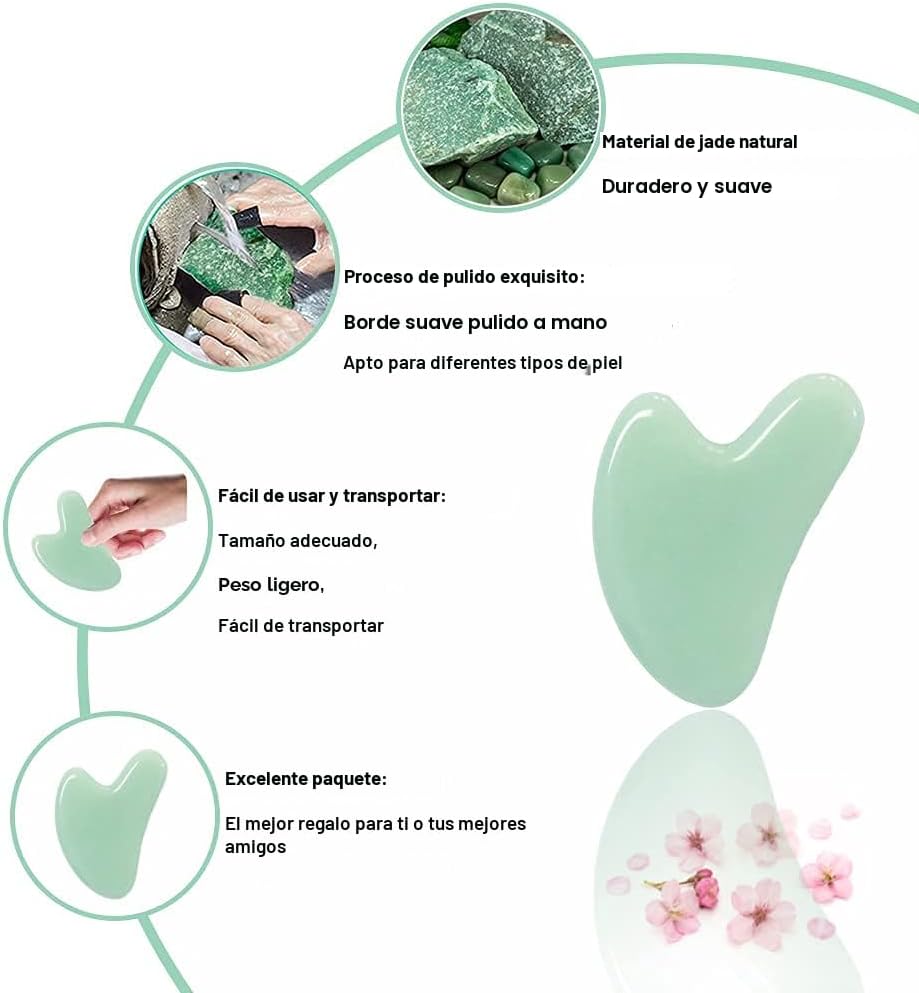 Ditind Gua Sha, herramienta de masaje Gua Sha de piedra de jade, he...