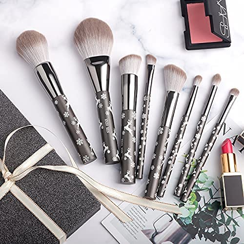 Juego de brochas de maquillaje de pelo de cabra natural profesional...