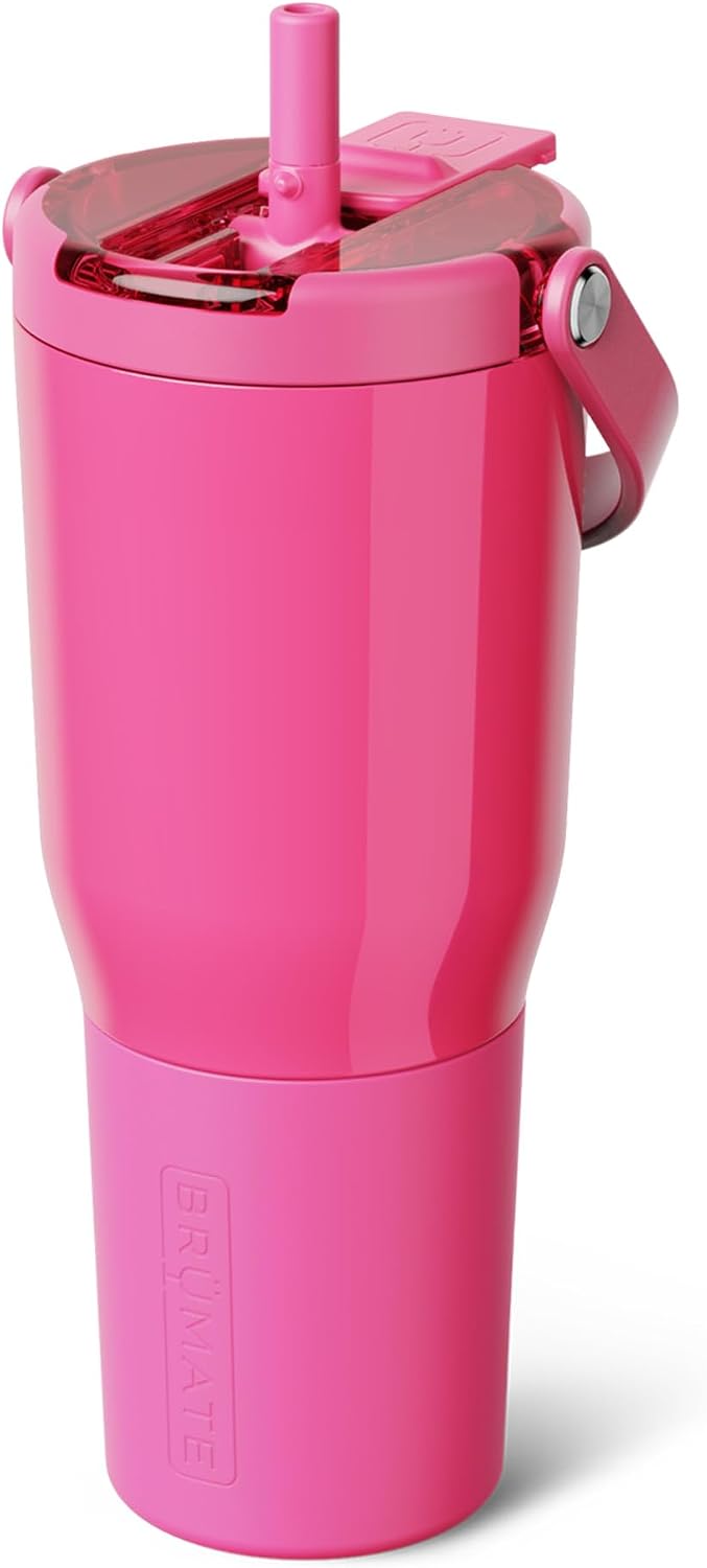 BrüMate Resa Flip - Vaso de viaje de 35 onzas con popote abatible c...