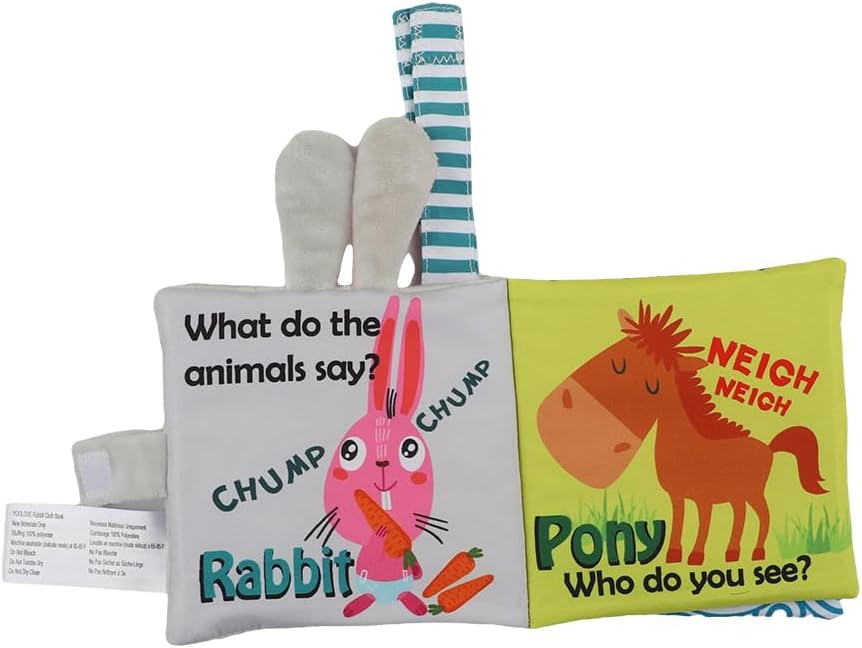bebe mondo Juguete de espejo de conejo para bebé, libros suaves y a...