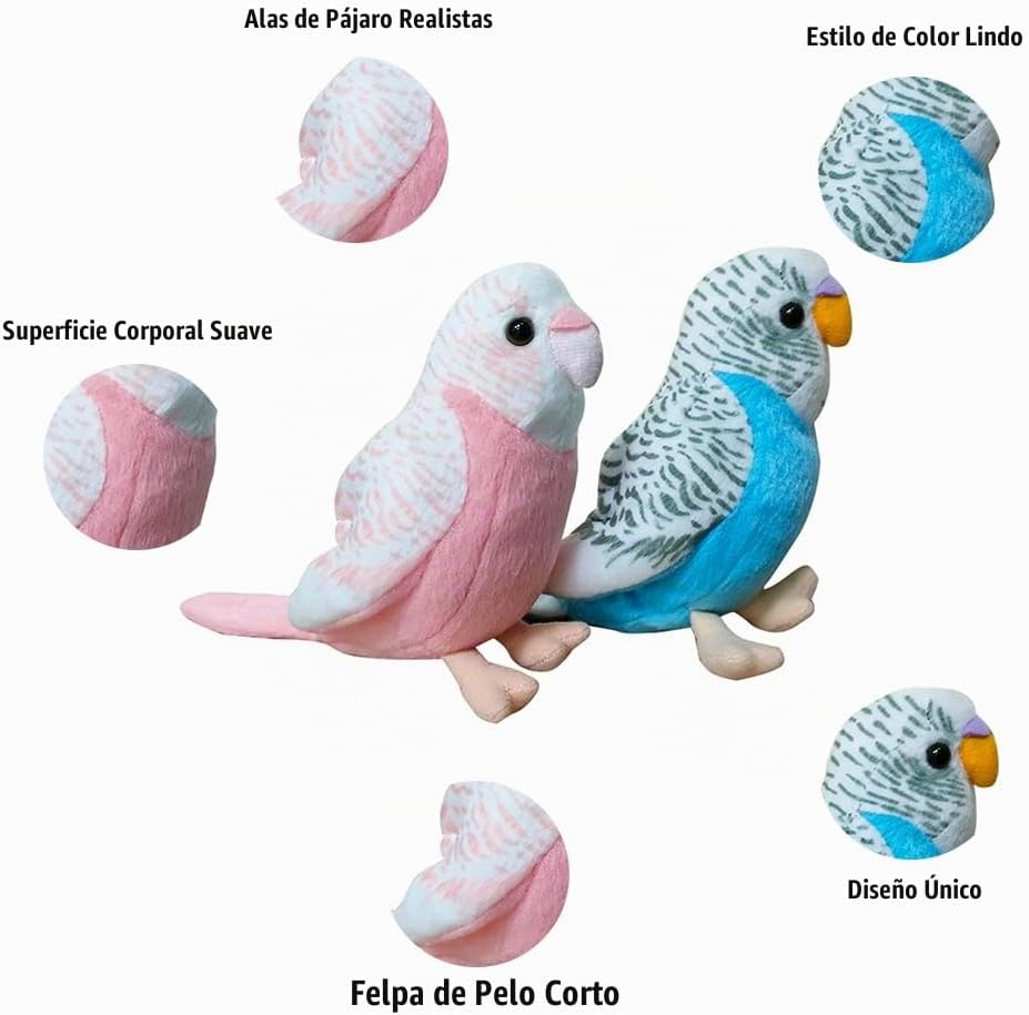 WQY GroceryShop 2 Piezas Juguete de Periquito Relleno, 5.5 pulgadas...