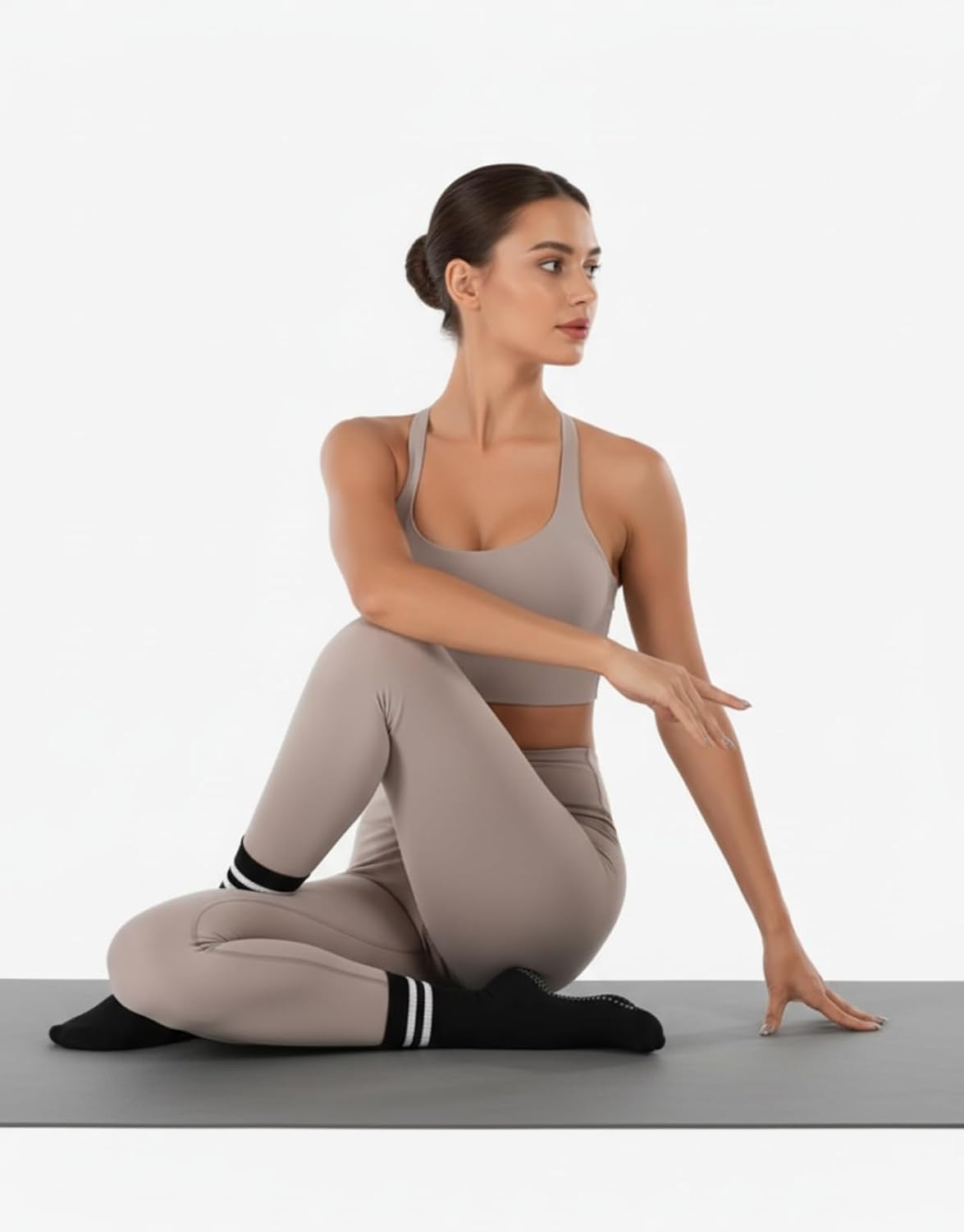 Irisbear Calcetines de Pilates para Mujer con Agarres, Calcetines d...