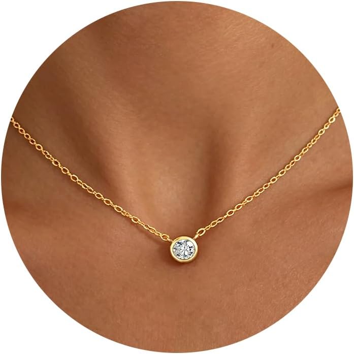 NECOCY - Collares delicados chapados en oro de 14k\/plata con circo...