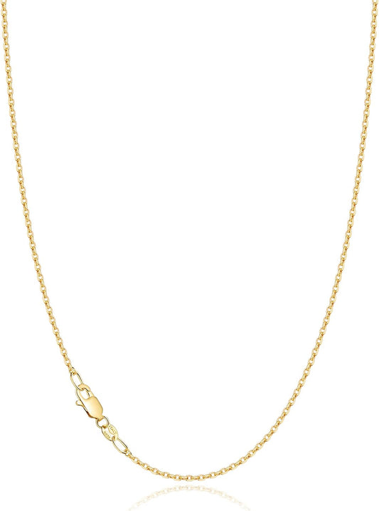 Jewlpire - Collar de cadena de oro sólido de 18 quilates sobre plat...