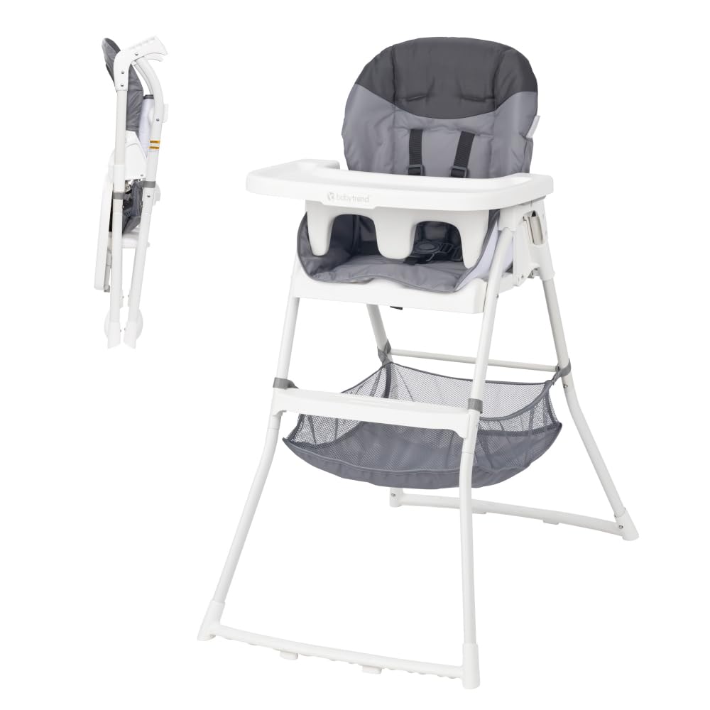 Baby Trend Silla Alta Plegable de Diseño Plano, Gris Estelar
