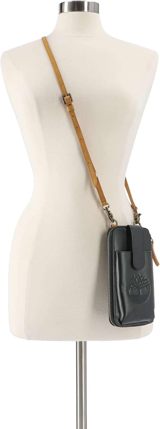 Timberland - Bolso cruzado de cuero RFID para teléfono de mujer