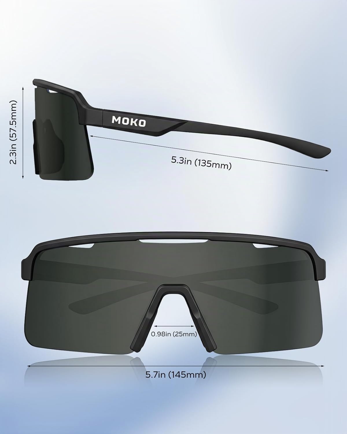 MoKo Gafas de sol polarizadas para correr para hombres y mujeres, u...