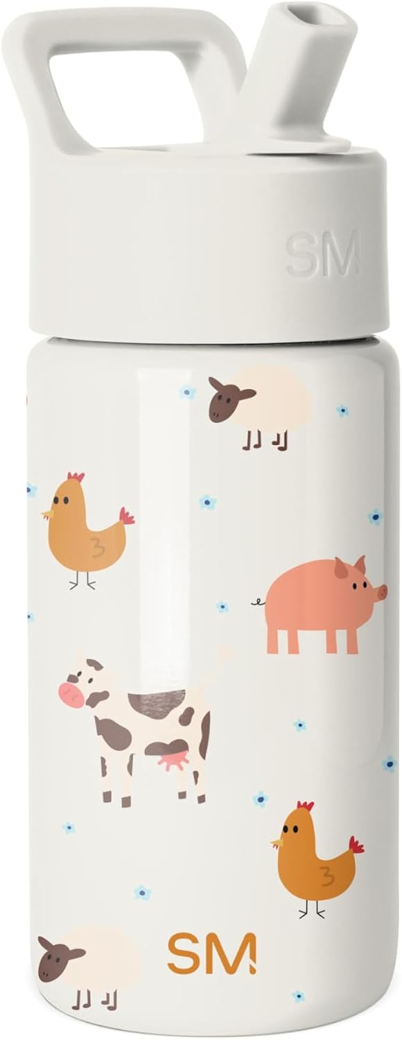 Simple Modern Kids Summit - Botella de agua con tapa con pajilla, v...