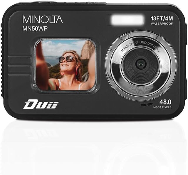 Minolta Cámara digital subacuática de 48 MP: video Ultra HD 5K, enf...