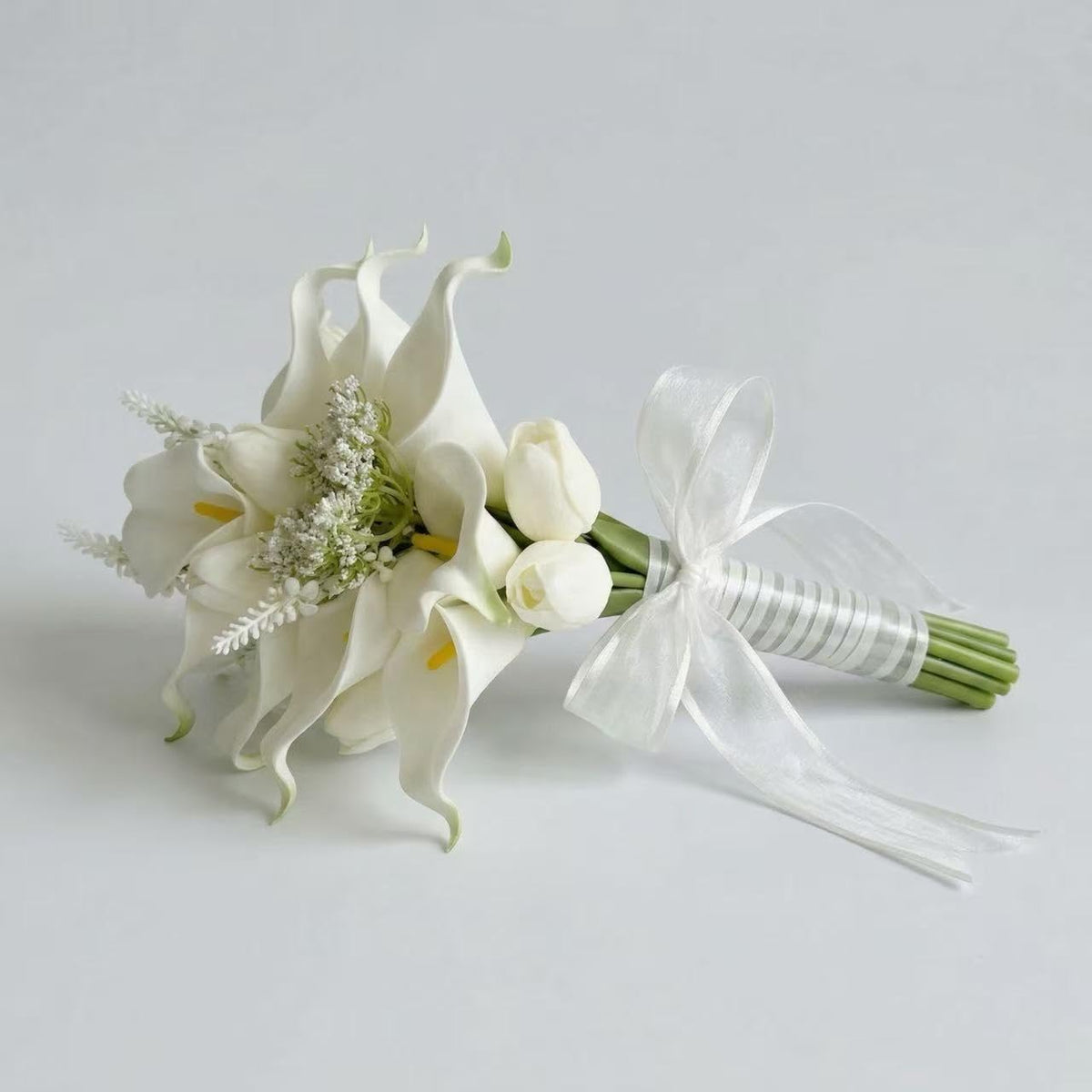 WYcYcW Ramo floral de 10 lirios artificiales con 8 tulipanes artifi...
