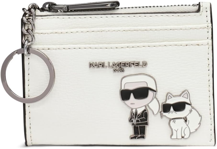 KARL LAGERFELD Paris Choupette - Tarjetero SLG con cremallera, colo...